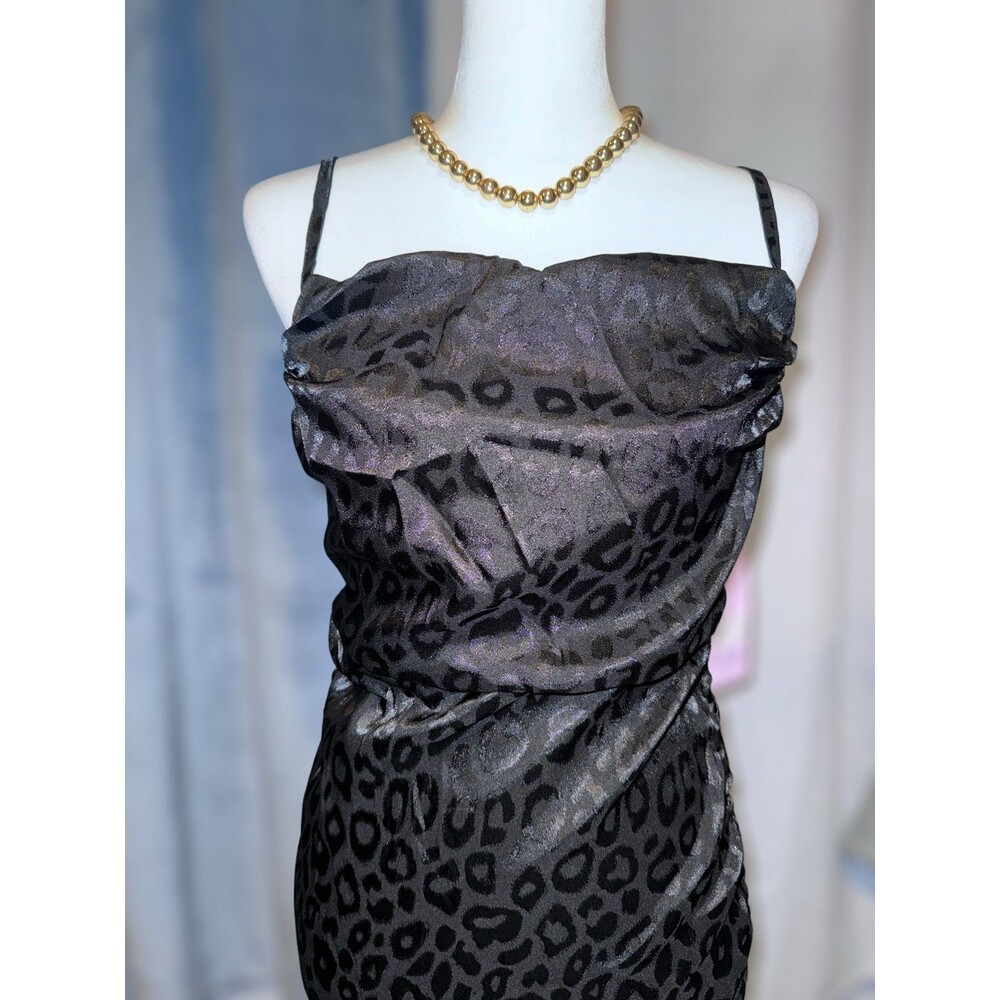 Black leopard dress